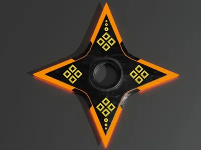 Shuriken Ninja Star Low-poly 3D model
