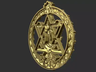 sudarshana narashimha murti  pendant hd stl file 3D print model