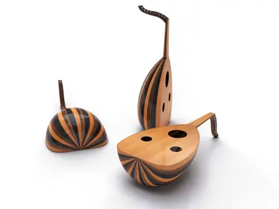 Moroccan lute traditional music culture 3D model