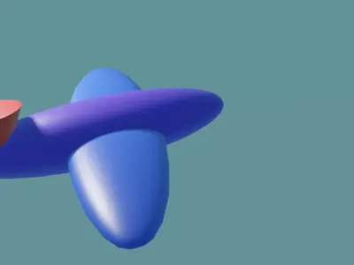 Blue plane animation Free 3D model