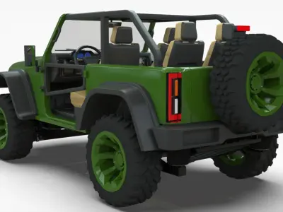 Jeep Wrangler Willys Concept 2023  Low-poly 3D model