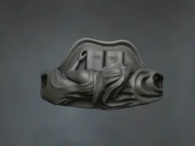 Antique Art Nouveau Ring  3D print model