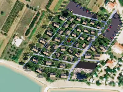 camping site Privlaka Croatia Low-poly 3D model