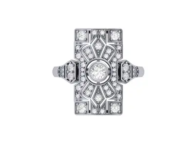 Art Deco Ring 3D print model 45
