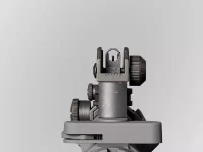 AR15 M4A1 Modular Iron Sight A2 Customizable Low-poly 3D model