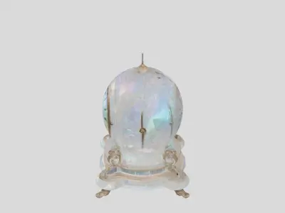 Antique Glass Mantle Clock Low-poly 3D model