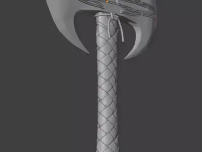 Battle Axe 3D model 6