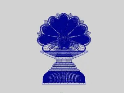 oil lamp peacock 3D model
