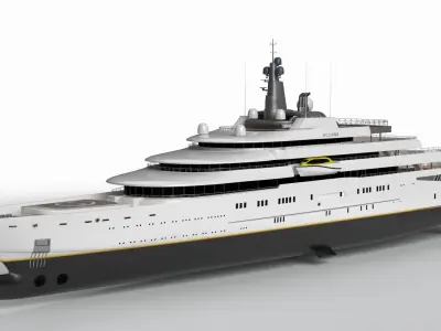 Eclipse Superyacht Night Scene 3D model