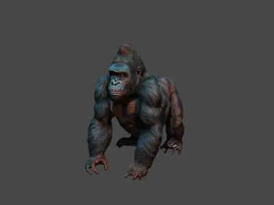 black wild gorilla 3d model free Free low-poly 3D model