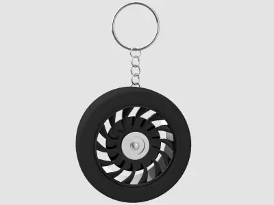 Sports Car Wheel 2 Keychain 3D model