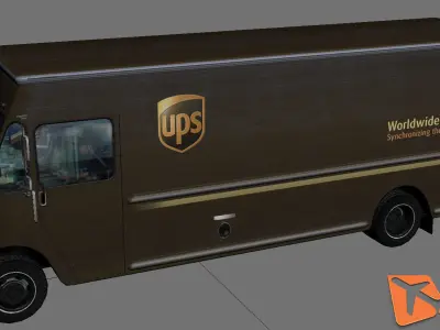 Morgan Olson Walk in van UPS Low-poly 3D model