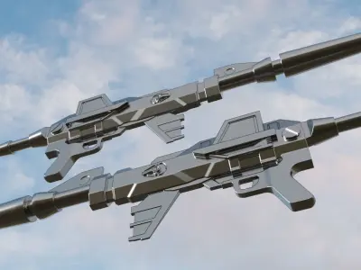 Transformers Mirage G1 Gun Low-poly 3D model
