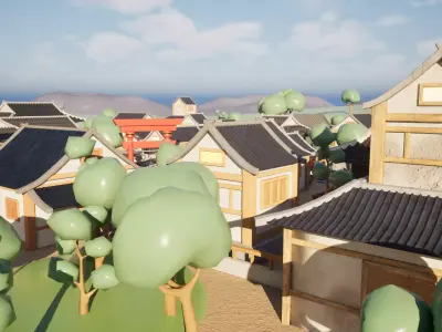 Traditional Village Scene 3D model purchase
