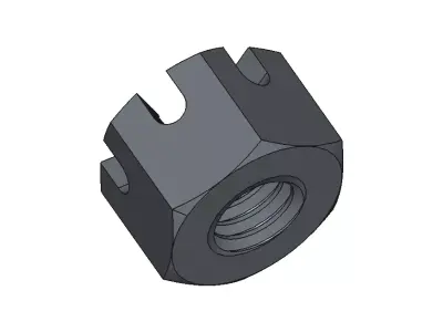 M4 castle nut 3D model