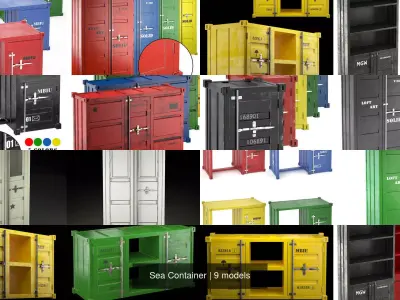 Sea Container 3D Model Pack