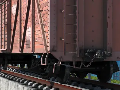 Worn Cargo Wagon Red 3D model