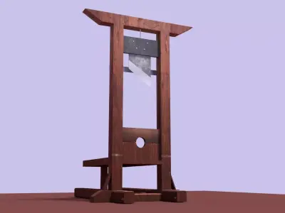 Guillotine  Low Poly Textured Game Ready Free low-poly 3D model