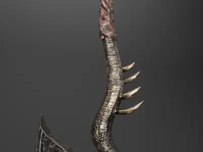 Astarte  War Axe and Dagger Low-poly 3D model