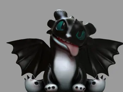 baby toothless 3D print model