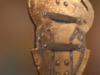 Fantasy War Shield Low-poly 3D model
