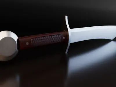 Hunting Sword Low-poly 3D model