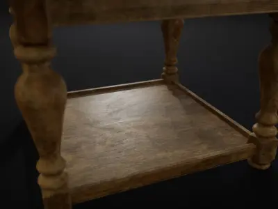 Wooden Coffee Table Low-poly 3D model