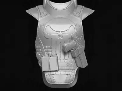 Punisher Warzone Vest 3D printable files for action figures 3D print model