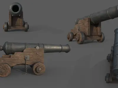 Cannon old 3D model get