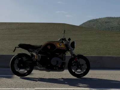Motorrad von Bayern High Poly Model motorcycle  Free 3D model