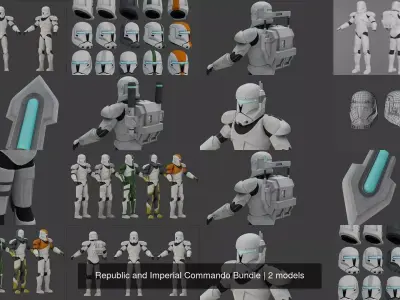 Republic and Imperial Commando Bundle 3D Model Pack purchase
