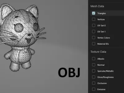 Cartoon pink cat 3D model 3D model