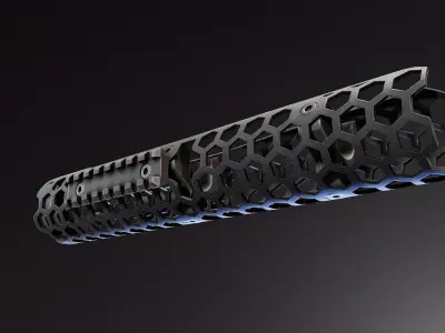 Hexagon AK Handguards Low-poly 3D model