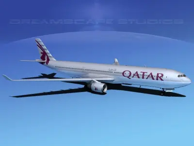 Airbus A330-300 Qatar  3D model