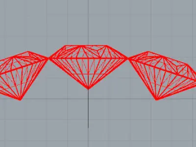 Disposizione aerea di tre pietre Free 3D model