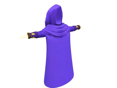 character magician game reader Low-poly 3D model