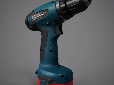 Makita screwdriver Low-poly 3D model