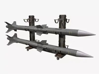 Military Missile Rack Low-poly 3D model