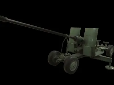 AZP S60 Altillery Military Vehicle Low-poly 3D model