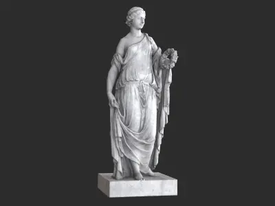 Roman Woman Statue - Granite Low-poly 3D model