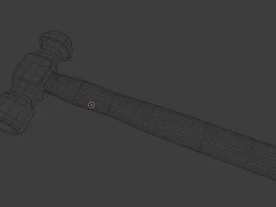 Realistic Hammer 3D model with wooden handle 3D model