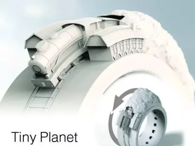 Tiny Planet Movable Finger Ring Contest Entry 3D print model