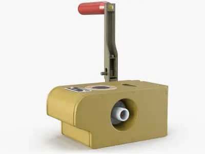 Military Soviet Hand Crank Power Generator 3D model