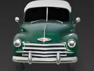 Realistic 1950s Rural Delivery Van 3D Model Low-poly 3D model