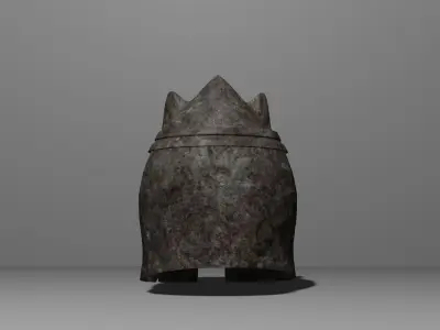 Armor old beat rusty Helmet  3D model