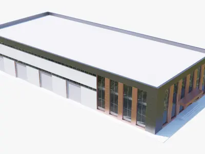 Industrial Warehouse Low-poly 3D model by memar-allahyarov