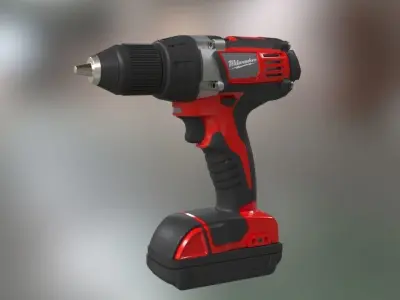 Low poly Electric Drill with battery Low-poly 3D model