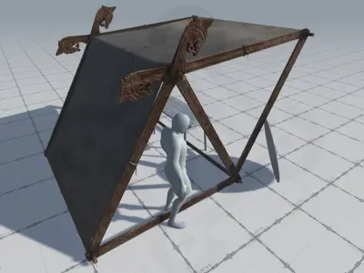 Viking Market Tent Low-poly 3D model