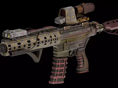 Futuristic Tactical Rifle 3D Model  Low-poly 3D model