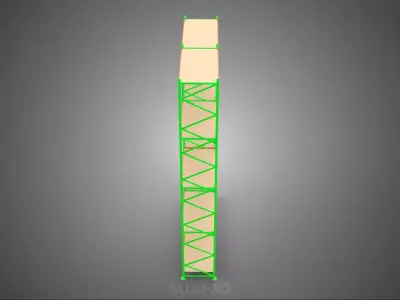 VERTICAL TOWER WOOD STEEL WAREHOUSE METAL SHELVING STORAGE RACK 3D model